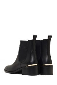 بوت چلسی چرمی زنانه مشکی دری مد