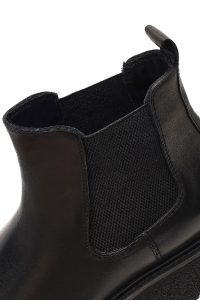 بوت چلسی چرمی مردانه مشکی زیره ضخیم دری‌مد