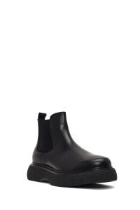 بوت چلسی چرمی مردانه مشکی زیره ضخیم دری‌مد