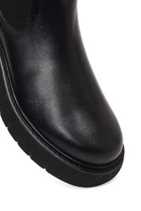 بوت چلسی چرمی مردانه مشکی زیره ضخیم دری‌مد