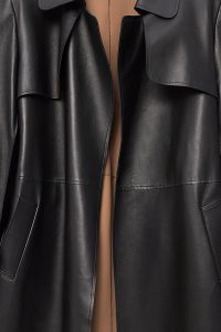 تاپ کت چرم یقه مشکی زنانه لس آنجلسی دری مد