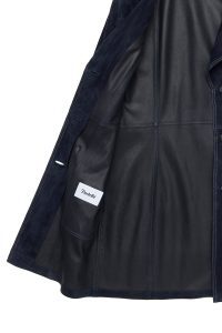 ترنچ کت چرمی زنانه سرمه ای جیر Argentina دری مد