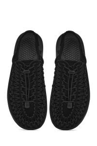 صندل مردانه چرمی مشکی بافت‌دار دری مد