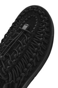 صندل مردانه چرمی مشکی بافت‌دار دری مد