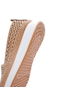 لوفر زنانه بژ پاشنه بلند چرم راحتی دری مد