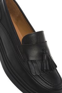 لوفر زنانه مشکی پاپیونی چرم بند دار دری مد