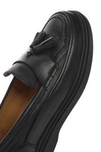 لوفر زنانه مشکی پاپیونی چرم بند دار دری مد