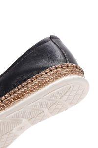 لوفر زنانه مشکی چرم راحتی دری مد