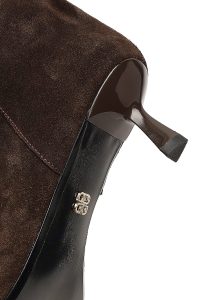 چکمه جیر زنانه قهوه‌ای پاشنه نازک دری‌مد