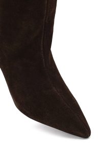 چکمه جیر زنانه قهوه‌ای پاشنه نازک دری‌مد