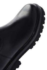 چکمه زنانه مشکی چرمی زیره ضخیم زیپ‌دار دری مد