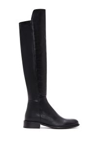 چکمه زنانه مشکی چرمی زیپ‌دار دری مد