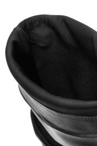 چکمه زنانه مشکی چرمی پاشنه‌بلند زیپ‌دار دری مد