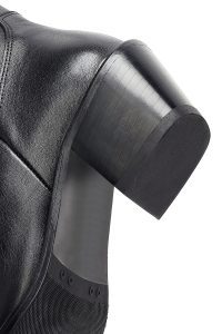 چکمه زنانه چرمی مشکی کابوی پاشنه‌بلند ضخیم دری مد