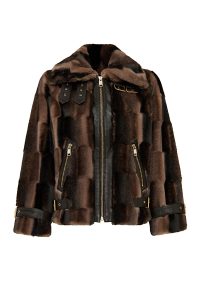 کاپشن چرمی تدی زنانه قهوه‌ای Anabel دری مد