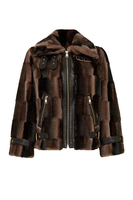 کاپشن چرمی تدی زنانه قهوه‌ای Anabel دری مد