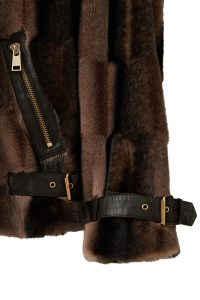 کاپشن چرمی تدی زنانه قهوه‌ای Anabel دری مد