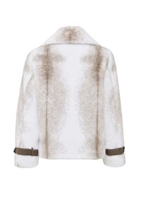 کاپشن چرمی زنانه سفید تدی Anabel دری مد