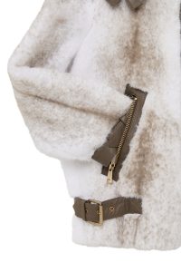 کاپشن چرمی زنانه سفید تدی Anabel دری مد