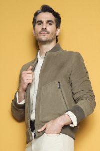 کت جیر مردانه سبز زیپ‌دار بافت‌دار Foden دری مد