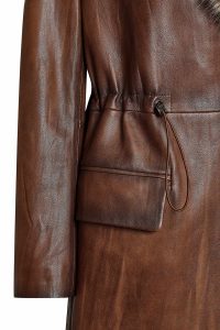 کت چرم خز قهوه ای زنانه جولیت دری مد