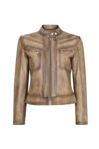 کت چرم کوتاه طبیعی بژ زنانه جودی دری مد