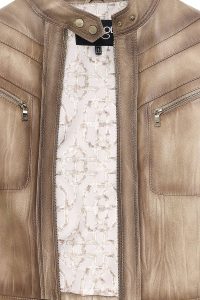 کت چرم کوتاه طبیعی بژ زنانه جودی دری مد