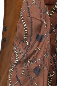 کت چرم یقه استند قهوه ای زنانه لوپز دری مد