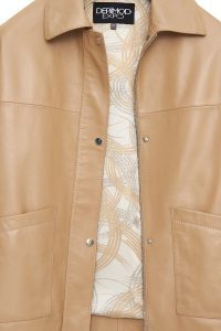 کت چرمی زنانه بژ Karen دری مد