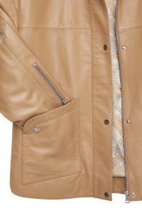 کت چرمی زنانه بژ Karen دری مد