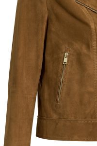 کت چرمی زنانه شتری بایکر جیر Alba دری مد