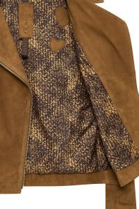 کت چرمی زنانه شتری بایکر جیر Alba دری مد