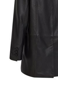 کت چرمی زنانه مشکی یقه کرواتی بلند Wendy دری مد