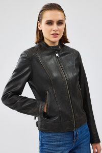 کت چرمی وینتیج قهوه ای زنانه Weekend دری مد