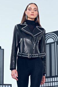 کت چرمی کوتاه مشکی زنانه Lady دری مد