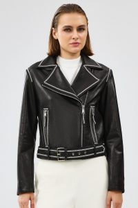 کت چرمی کوتاه مشکی زنانه Lady دری مد