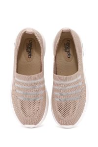 کتونی زنانه بژ پارچه ای کژوال دری مد