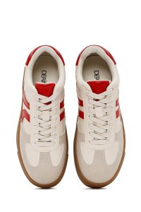 کتونی زنونه بژ بنددار با زیره ضخیم دری مد