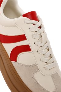 کتونی زنونه بژ بنددار با زیره ضخیم دری مد