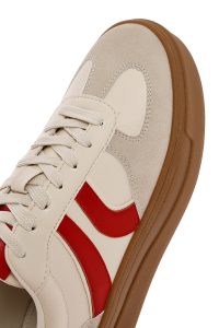 کتونی زنونه بژ بنددار با زیره ضخیم دری مد