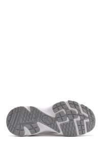 کتونی زنونه پارچه‌ای سفید بنددار با زیره ضخیم دری مد