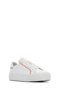 کتونی زنونه چرم سفید بنددار دری مد