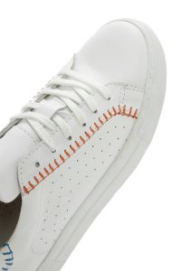 کتونی زنونه چرم سفید بنددار دری مد