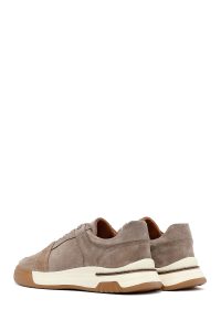 کتونی مردانه بژ بندی جیر چرمی دری مد