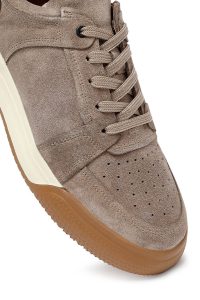 کتونی مردانه بژ بندی جیر چرمی دری مد