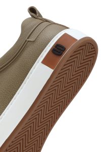 کتونی مردانه بژ بندی چرمی دری مد