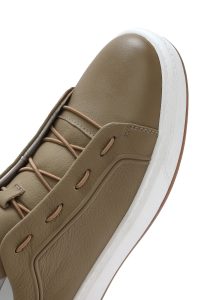 کتونی مردانه بژ بندی چرمی دری مد