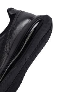 کتونی مردانه مشکی بندی زیره ضخیم چرمی کژوال دری مد