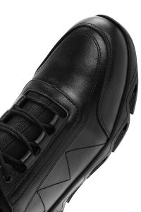 کتونی مردانه مشکی بندی چرمی کژوال دری مد