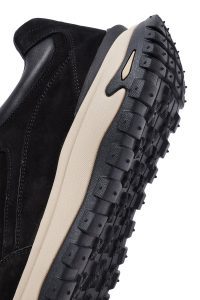 کتونی مردانه نوبوک چرمی مشکی بندی زیره ضخیم کژوال دری مد